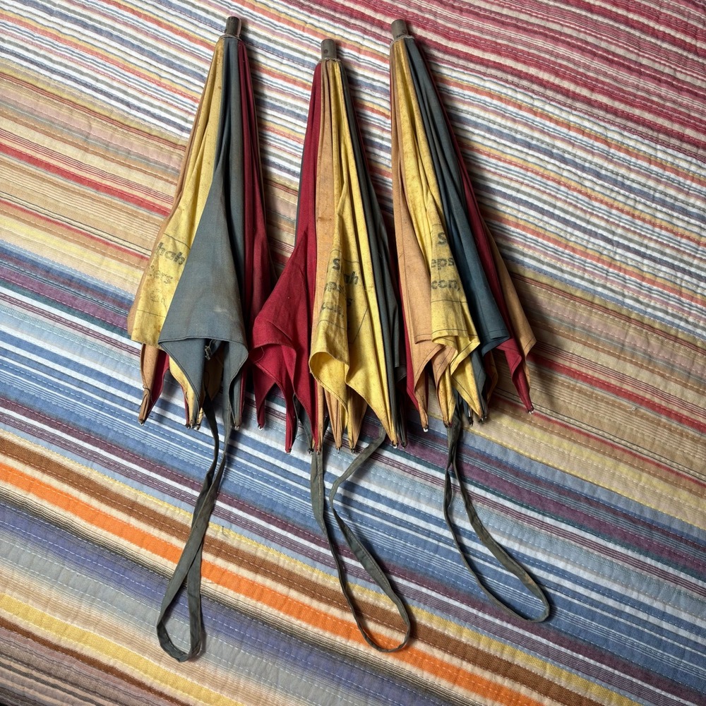 Vintage Al Sihah Jeepsters Macon GA Promotional Umbrellas Set of 3 Multi-Color